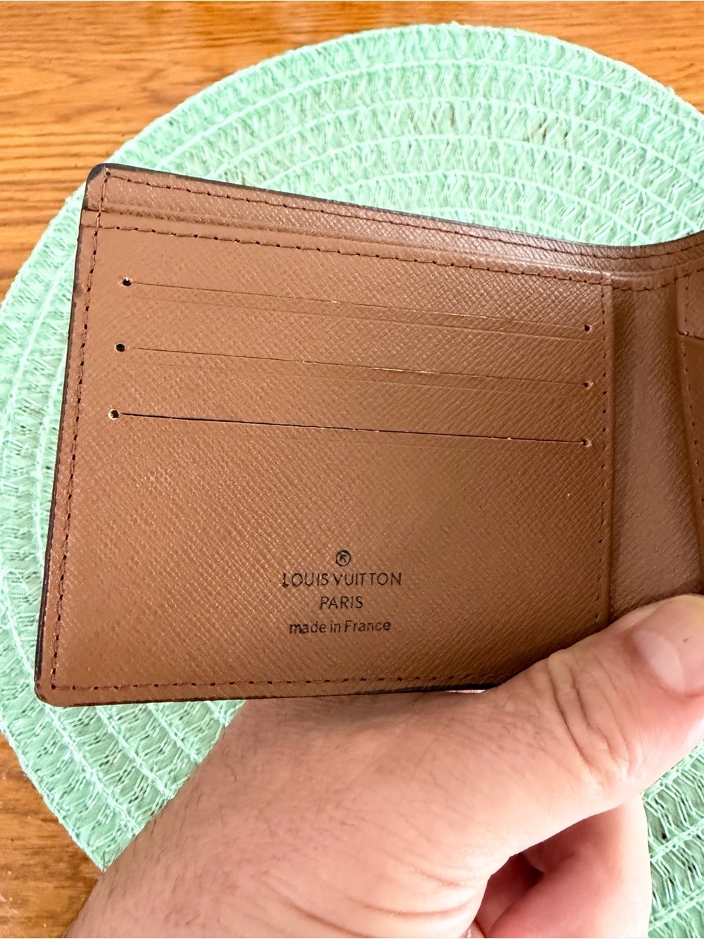 Monogrammed Leather Wallet. Never been used. - Picture 10 of 12